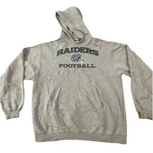 Vintage Reebok NFL Oakland Raiders Football Gray Hoodie Mens Size Medium